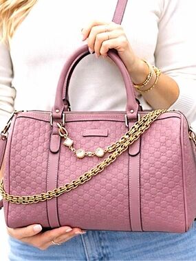 Gucci Guccissima Medium Joy Boston bag in dusty pink